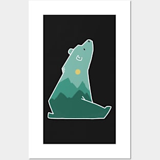 Cute Mountain Bear looking up Posters and Art